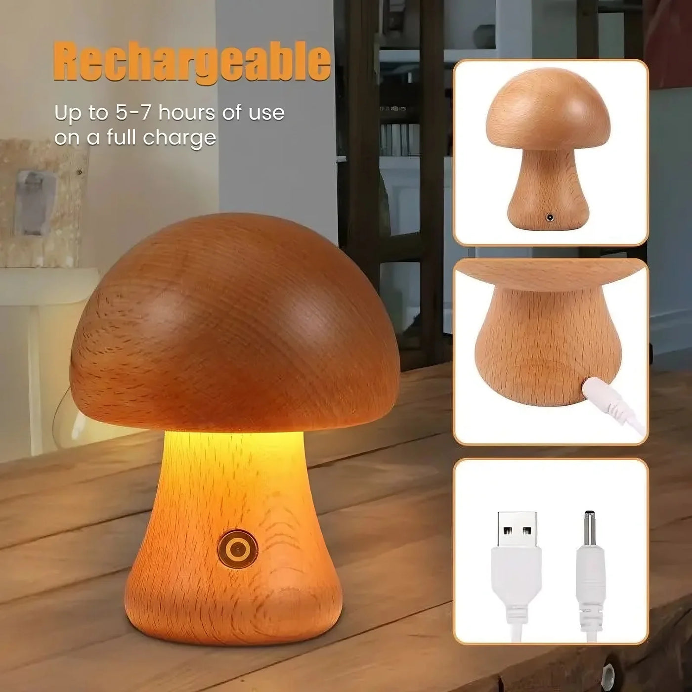 Touch-Control Mushroom Lamp 